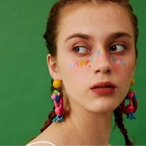 Trolls Dreamworks Cartoon World Tour Cooper Doll No-Pierced Dangle Earrings